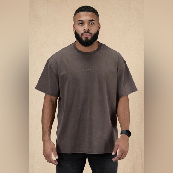 YoungLa 420 Essential Oversized Athletic Gym Stretchy Tee Brown Wash XXL - Picture 1 of 10